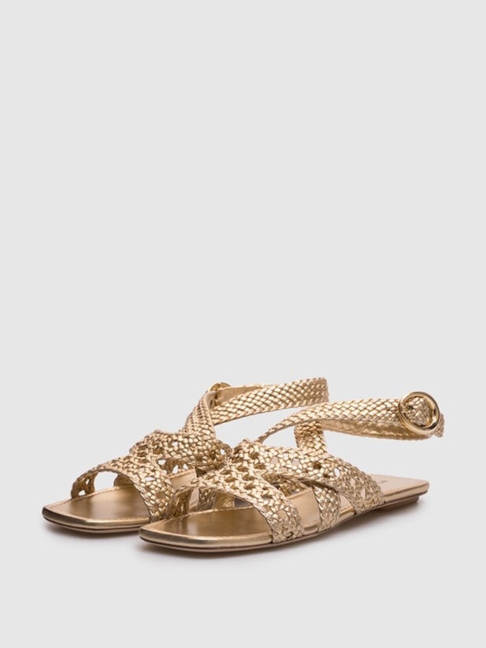 NWOT STUART WEITZMAN Thea Leather Flat Sandals in Gold
Size 7.5